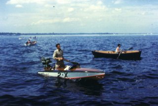 1949 Ted Dunham III in raceboat